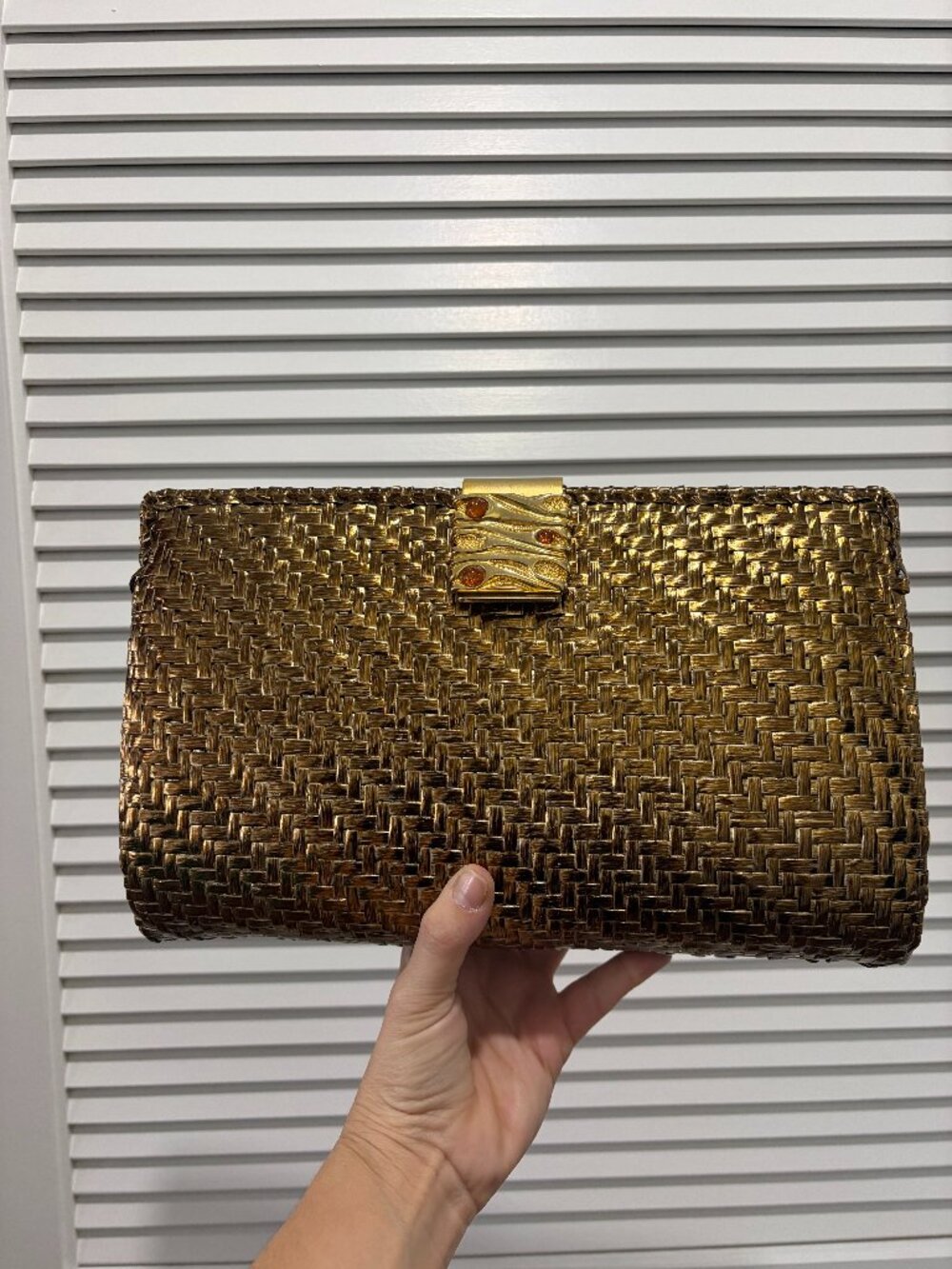 COLLECTOR'S ITEM - Vintage Rodo golden weave clutch